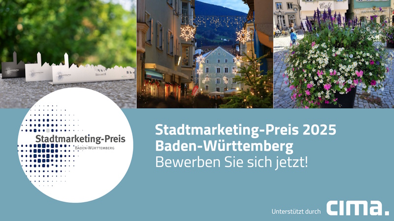 Jetzt bewerben: Stadtmarketing-Preis 2025 in Baden-Württemberg